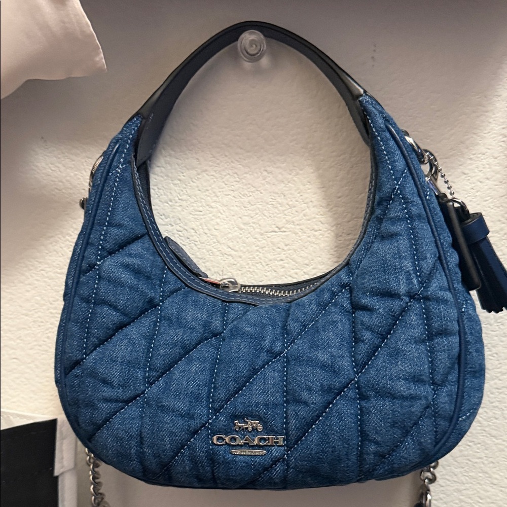 Coach Denim Blue Quilted Shoulder Bag